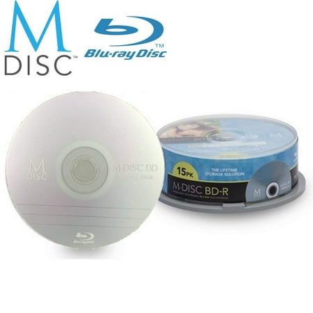 15 Pack Millenniata M-Disc BD-R 25GB 4X HD 1000 Year Permanent Data Archival / Backup Blank Media Recordable