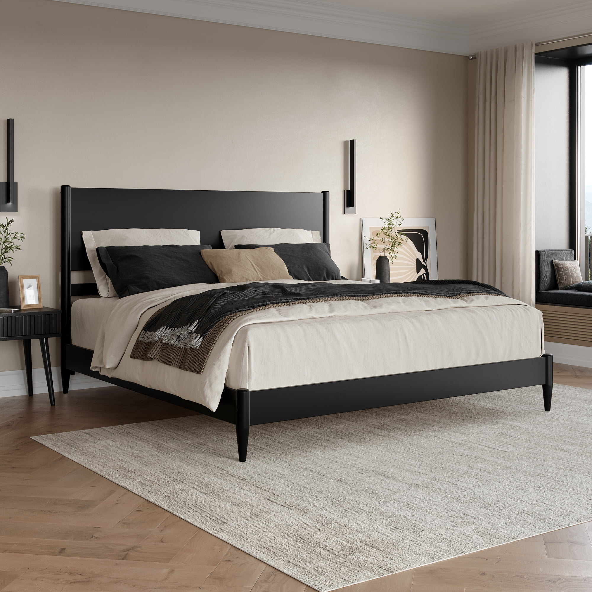 ★☆ KING’S NIGHT DREAM WESTERN & EASTERN Free Shipping! Weston Home Nottingham King Bed Frame, Antique Dark