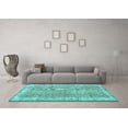 thumbnail image 3 of Ahgly Company Machine Washable Indoor Square Persian Turquoise Blue Traditional Area Rugs, 6' Square, 3 of 4