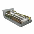 thumbnail image 3 of Waterfall Bedding Set with Sheet & Covers, Epic Waterfall down the Cliffs Deep in Forest Natural Wonders Cascade Picture, Printed Bedroom Decor 2 Shams, 4 Sizes, White Green, by Ambesonne, 3 of 3