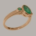 thumbnail image 3 of LBG British Made 9k Rose Gold Natural Emerald Womens Statement Ring - 33 size options - Size 9.25, 3 of 5