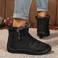 thumbnail image 5 of Snow Boots for Women Stitching Furry Lined Zipper High Top Winter Ankle Booties Outdoor Non-Slip Walking Shoes, 5 of 7
