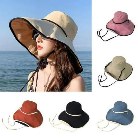 Shenmeida Womens Sun Hat Packable Reversible Bucket Hat UV Sun Protection Wide Brim Summer Beach Cap