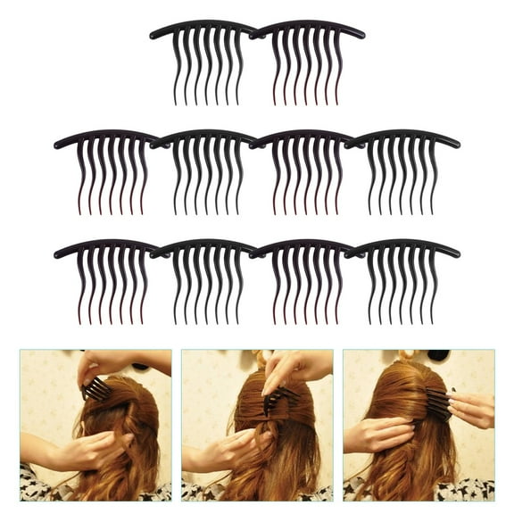 MERRYHAPY 10-Pack Wide Tooth Hair Combs in Assorted Colors, Ideal for Fine and Thin Hair, Stylish Side Clips for Everyday and Party Use
