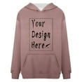 thumbnail image 5 of Ediodpoh Women's Autumn and Winter Solid Color Thin Style Plus Size Pocket Long Sleeved Hooded Sweatshirt Pullover Sweatshirt Womens Hoodies Rose Gold S, 5 of 9
