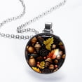 thumbnail image 2 of Thanksgiving Oak Glass Circular Pendant Necklace - Dazzling Jewelry for Women, 2 of 5