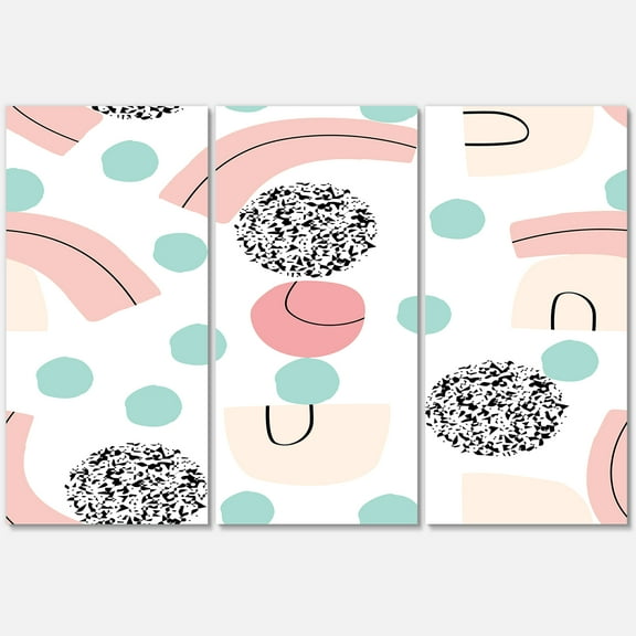 Designart ' Elements and Organic In Pastel Tones ' Modern Canvas Wall Art Print