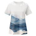 thumbnail image 4 of CaiJunJia Womens Lace Short Sleeve Round Neck T Shirts Summer Casual Tops Loose Fit Tees Blouses, 4 of 6