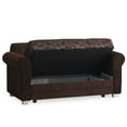 thumbnail image 4 of Ottomanson Paulo Convertible Loveseat with Storage, Dark Brown, 4 of 7
