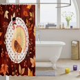 thumbnail image 3 of Manfei Colorful Fall Leaf Pattern Shower Curtain 72Wx72L,Thanksgiving Turkey Print Bathroom Curtain, 3 of 5