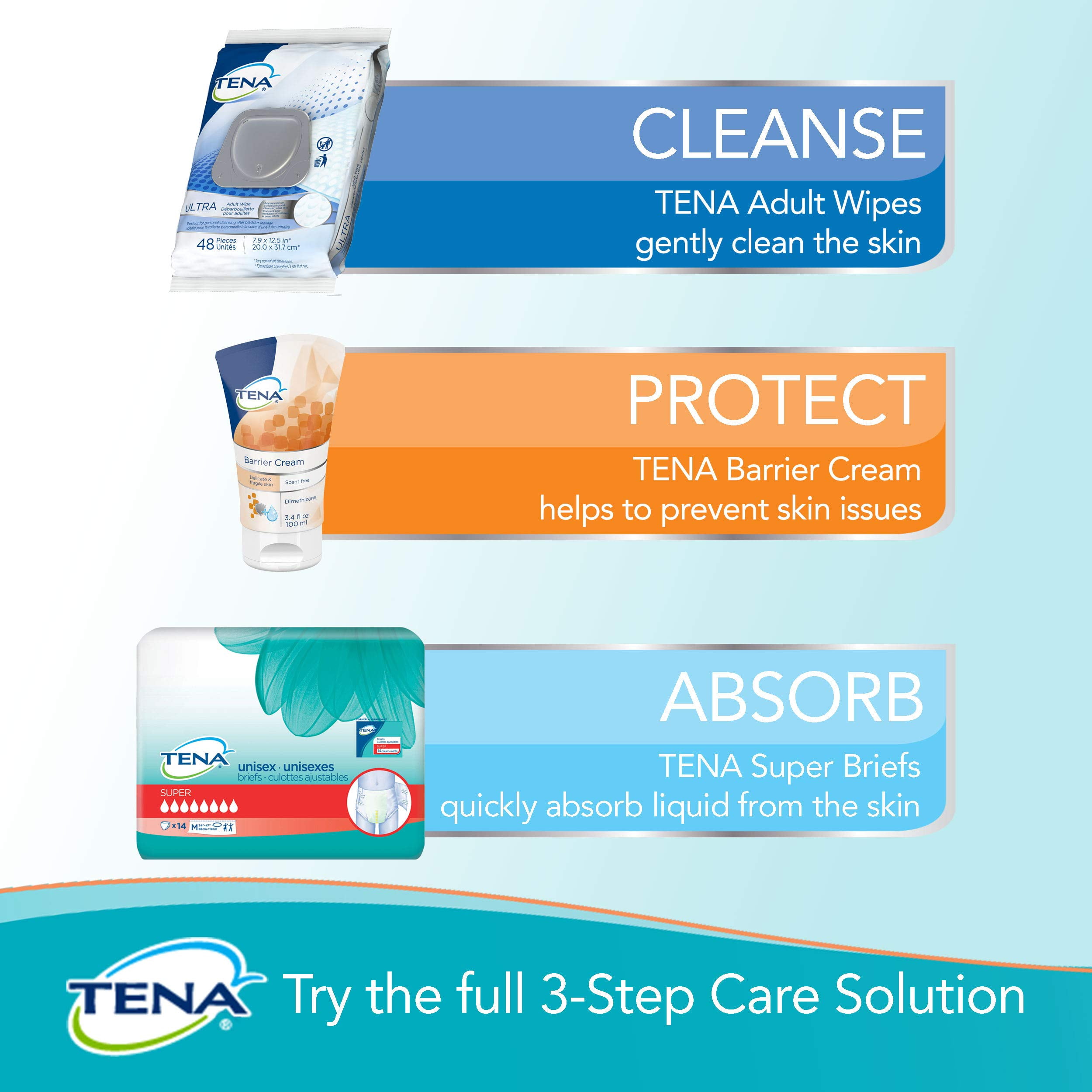 Tena ProSkin Unisex Adult Diapers Incontinence Protective Underwear, Large,  14 Count 