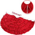 thumbnail image 3 of YIFUNIN 122cm Red Ruffle Christmas Tree Skirt for Artificial Trees, 6 Layer Fluffy Large Tree Skirt for Rustic Christmas Decorations, 3 of 6
