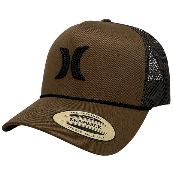 Hurley Men's Trucker Hat High Icon Mesh Snapback Cap (Brown)