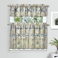 thumbnail image 2 of Kitchen Curtains 36 Inch Short - 3 Panel Set, Nautical Starfish Beach Seashell Mermaid Theme, Rod Pocket Window Curtain for Tropical Farmhouse, Easy Wash, 2 of 6