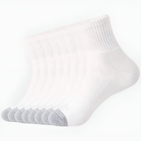 TELOLY Men's Athletic Ankle Socks 8 Pairs Thick Cushion Running Socks for Men and Women Cotton Socks 9-12