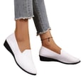 thumbnail image 3 of EKVAHL Women's Orthopedic Slip‑On Loafers, Breathable Soft Mesh Upper Casual Flats, Wide Width Comfort Dress Loafers White, 3 of 5