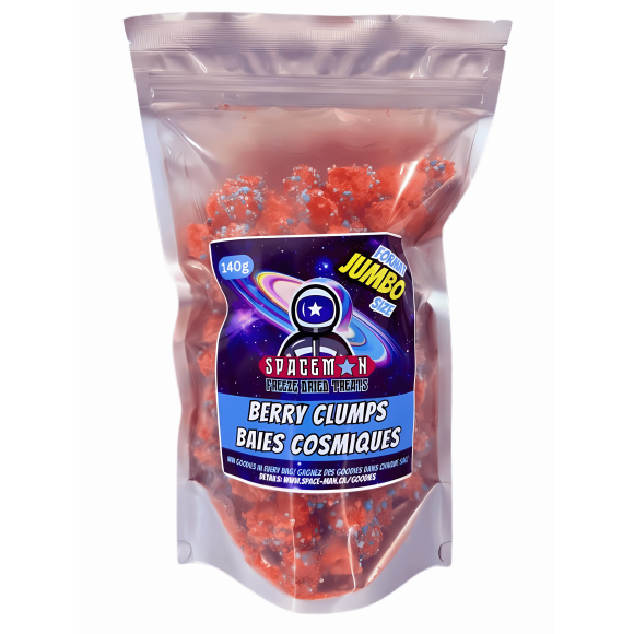 Spaceman Berry Clumps Freeze-Dried Candy, Fruity & Crunchy Bites, 140g Resealable Bag