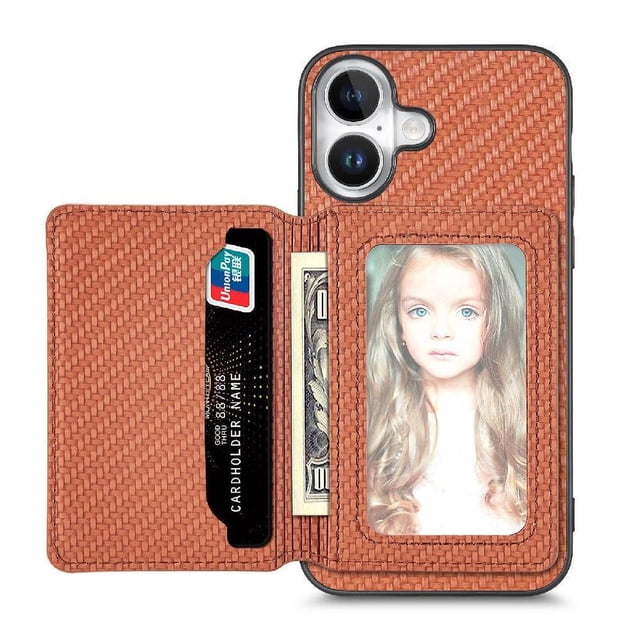 Case For FOXDOCK iPhone 16 Plus Stand Function RFID Blocking Magnetic Card Holder Complete Camera Safety