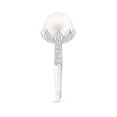 thumbnail image 3 of Angara Vintage Style Freshwater Cultured Pearl Ring in 14K White Gold for Women | June Birthstone Jewelry for Her, 3 of 8