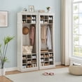 thumbnail image 6 of Huloretions Shoe Storage Cabinet,10 Tier Shoe Rack Organizer,Freestanding Tall Closet Shoe Organizer With Cubbies And 5 Hooks,Holds Up to 30 Pairs of Shoes For Entryway Bedroom, 6 of 8