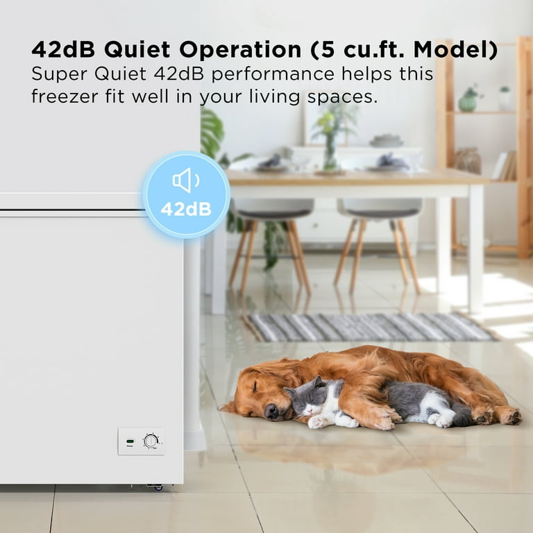 TCL 5.0 Cu. Ft. Chest Freezer, Garage Ready, LED Power-On