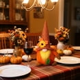 thumbnail image 5 of Cififendec Thanksgiving Pumpkin Gnome Figurine, 10.63"×6.69", Autumn Sunflower Knit Hat Faceless Dolls for Tiered Tray Decor, Fall Season Gift Matching Styling Scheme, 5 of 6