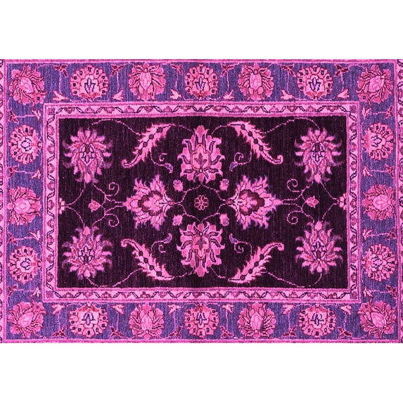Ahgly Company Indoor Rectangle Oriental Pink Traditional Area Rugs, 5' x 7'