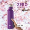thumbnail image 5 of Elemental Classic Insulated Water Bottle, Leak Proof Thermos Water Bottle with Bamboo Lid and Metal Ring, Reusable Insulated Stainless Steel Water Bottle, 25oz - Plum, 5 of 9