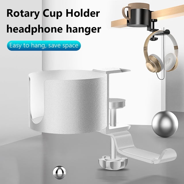 2 in 1 Headset Economic Hanging Clamp Stand 360 Rotating Headphone Hanger Cup Holder for Electronic Product Accessories