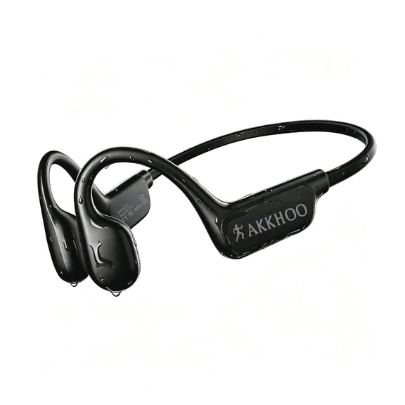 AKKHOO Open Ear Bone Conduction Headphones, Wireless Bluetooth Headphones with Enc Mic, 12H Playtime, IPX6 Waterproof, Secure & Comfort Fit for Workout & Sports