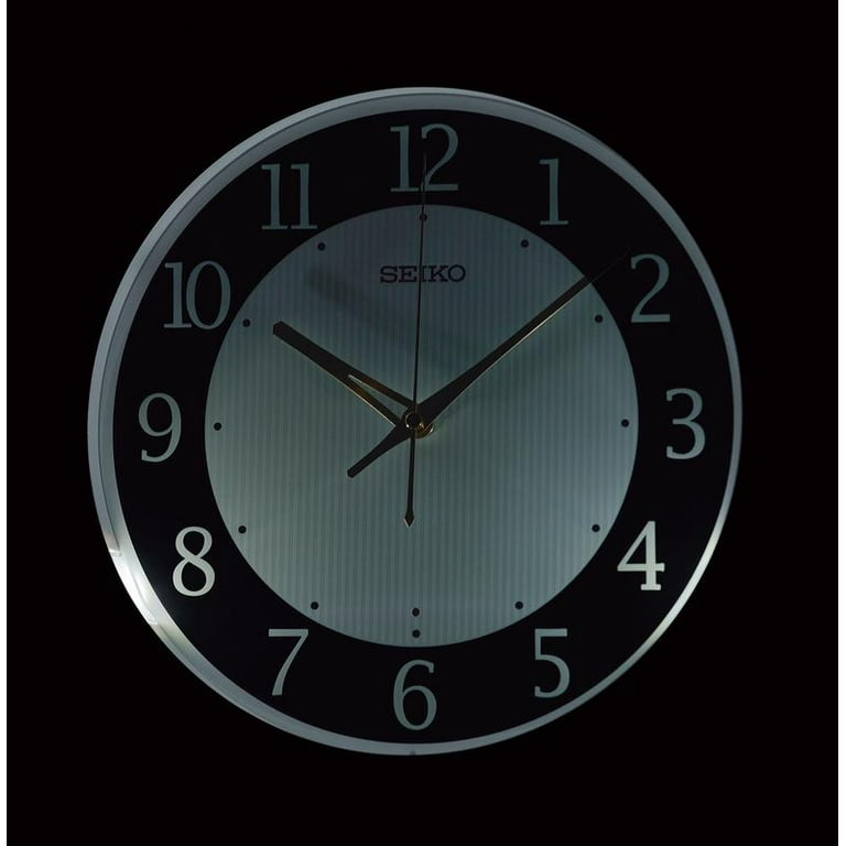 Seiko 13 inch Round Hi Lo Luminous Wall Round Clock Black Brown White Quartz Analog QXA788ZLH