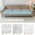 thumbnail image 3 of Xoenoiee Blue Cherry Blossom Pattern 3-Piece Couch Cushion Covers, Stretch Sofa Seat Slipcovers with Non-Slip Elastic Bottom, Washable Jacquard Furniture Protector for 3 Cushion Couch, 3 of 7
