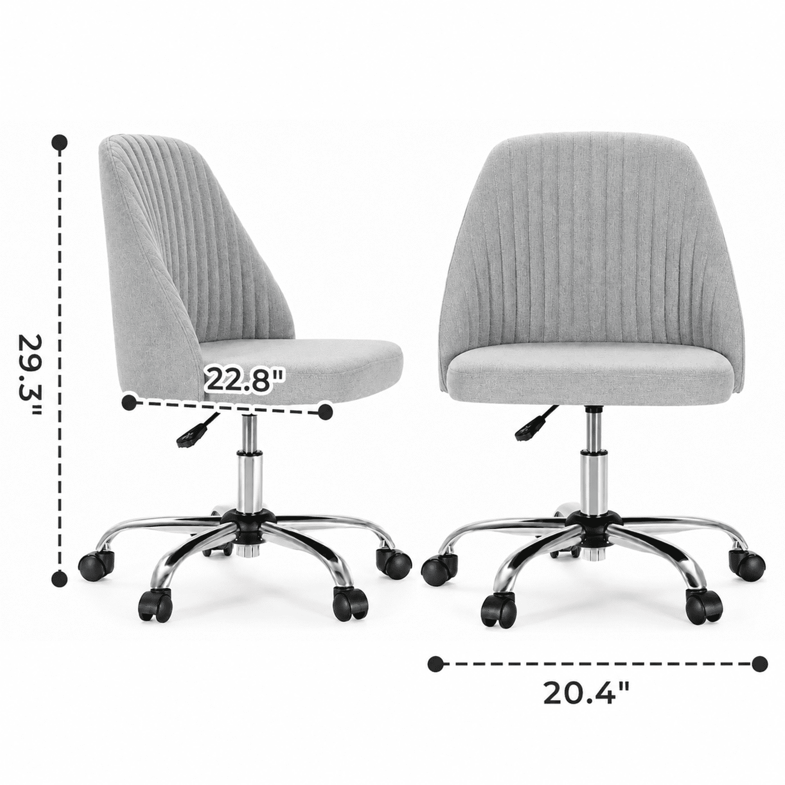 Alvantor Comfy Office Chair, Adjustable Swivel Desk Chair with Wheels, Wide Seating, Modern Fabric Vanity Chair