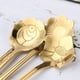 thumbnail image 5 of 4 cucharas de café de postre con forma de flor de acero inoxidable, 5 of 8