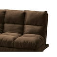 thumbnail image 3 of Sar Fold Out Futon Sofa Bed, Tufted Dark Brown Microfiber, Chrome Legs, 3 of 3