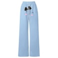 thumbnail image 4 of Girls Casual Pants Letter Print Wide Leg Pants Loose Trousers High Waist Drawstring Sweatpants for Teen Youth Children Fashion, 4 of 4