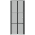 thumbnail image 3 of vidaXL 1 Piece Black Matt Interior Door 32.7"x79.3" 1.4" Thickness Glass and Aluminum Frame, 3 of 8
