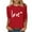 #196-Red, variant on Craaazy Women's Loose Valentines Sweatshirt with Prints Cozy 3/4 Sleeve Tops Gifts