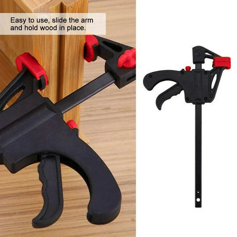 Thsue 2pc 91mm Wood Working Bar F Clamp Clamps Grip Ratchet Quick