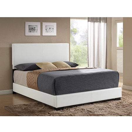 Ireland Queen Faux Leather Bed White, White Faux Leather Beds