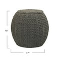 thumbnail image 2 of Household Essentials Handwoven Paper Rope Barrel Wicker Storage Basket Side Table, Gray, 2 of 10