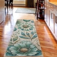 thumbnail image 3 of Ambesonne Floral Scene Decorative Rug Carpet, Minty Farmhouse Blooms, 2' 5" x 7' 5", Seafoam Beige Grey Yellow, 3 of 3
