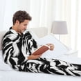thumbnail image 5 of KLL Leopard And Zebra 2 Sleepwear Mens Flannel Pajamas,Long Cotton Pj Set, 5 of 7