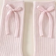 thumbnail image 7 of Toddler Girls Knee Hight Stocking Solid Color Bowknot Soft Long Socks 2-8 Years, 7 of 7