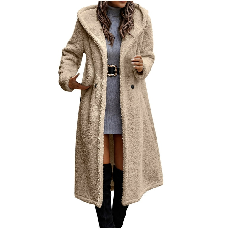 Tagold Fall and Winter Fashion Long Trench Coat, Fall Clothes for Women  2022, Women Business Attire Solid Color Long Sleeve Single Breasted  Slimming Suit Coat Top Womens Fall Cardigan, Coffee, XXXL 