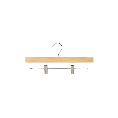 SSWBasics 14 inch Natural Wood Skirt and Pants Hangers - Case of 50