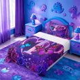 thumbnail image 5 of meiyoeat Gradient Neon Initial T Twin Sheets,Rustic Plant Floral Bedding For Girl,3 Pieces,1 Fitted Sheet and 1 Pillowcase, 5 of 6