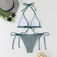 thumbnail image 5 of JoveMarine Women's Sexy String Bikini Set Three-Piece Beach Swimsuit with Micro Bottom & Cover Up for Summer Vacation and Pool Party Turquoise XL, 5 of 9