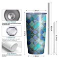 thumbnail image 6 of 20oz Tumbler with Lid and Straw Stainless Bohemian Geometry Steel Vacuum Insulated Water Coffee Tumbler Cup, Double Wall Vacuum Insulated Travel Mug Reusable Tumblers for Ice Drinks, Hot Beverage, 6 of 7