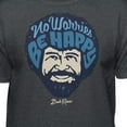thumbnail image 2 of Teelocity Bob Ross No Worries Be Happy Charcoal Heather Short Sleeve Graphic Tee, 2 of 4